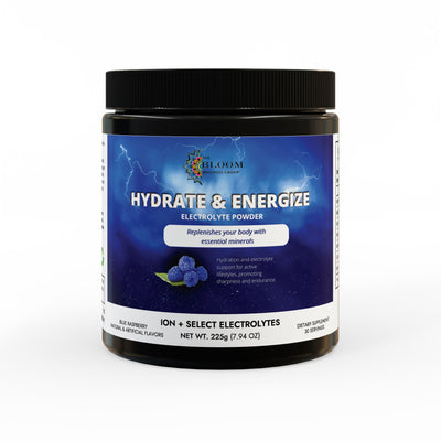 Hydrate & Energize Electrolyte Powder - ION + Select Electrolyte Supplement (225g, 7.9oz)