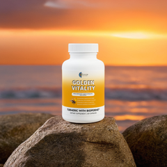 Golden Vitality Capsules - Turmeric with BioPerine® (Black Pepper Fruit Extract) Supplement (60 Capsules)